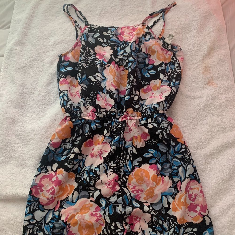 black foral roper